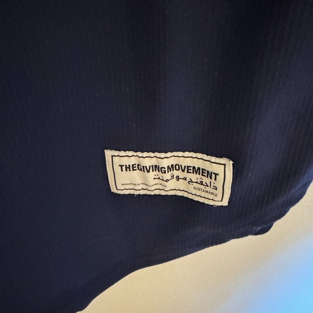 The Giving Movement Long Sleeve Turtleneck Shirt Ribbed Blue Size 2x Unisex Euc — image 7 of 8